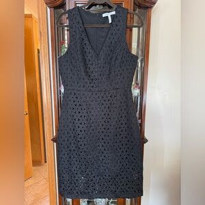 BCBGeneration Charcoal Eyelet Midi Dress